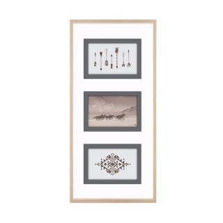 Ξύλινη Κορνίζα Τοίχου 3 Θέσεων 25 x 3.6 x 51.7 cm Atmosphera 155065