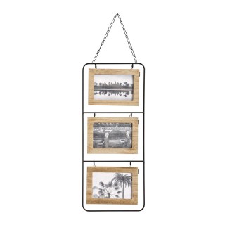 Ξύλινη Κορνίζα Τοίχου 3 Θέσεων 2 Όψεων 22 x 1 x 52 cm Atmosphera 16...