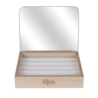 Ξύλινη Κοσμηματοθήκη για Δαχτυλίδια με Καθρέπτη 15 x 14.2 x 13 cm H... Ξύλινη Κοσμηματοθήκη για Δαχτυλίδια με Καθρέπτη 15 x 14.2 x 13 cm H...