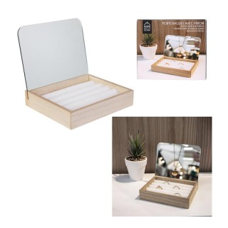 Ξύλινη Κοσμηματοθήκη για Δαχτυλίδια με Καθρέπτη 15 x 14.2 x 13 cm H... Ξύλινη Κοσμηματοθήκη για Δαχτυλίδια με Καθρέπτη 15 x 14.2 x 13 cm H...