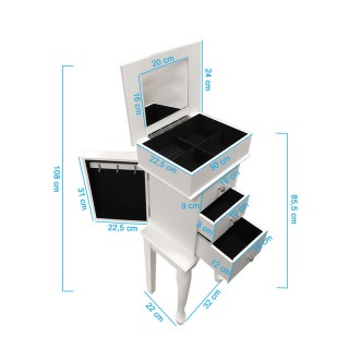 Ξύλινη Κοσμηματοθήκη Μπιζουτιέρα 33 x 22 x 85.5 cm Hoppline HOP1001... Ξύλινη Κοσμηματοθήκη Μπιζουτιέρα 33 x 22 x 85.5 cm Hoppline HOP1001...