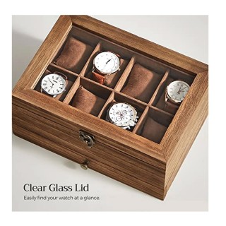 Ξύλινη Κοσμηματοθήκη - Μπιζουτιέρα με 8 Θέσεις για Ρολόγια και 1 Συ...