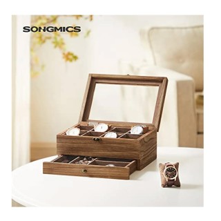 Ξύλινη Κοσμηματοθήκη - Μπιζουτιέρα με 8 Θέσεις για Ρολόγια και 1 Συ...