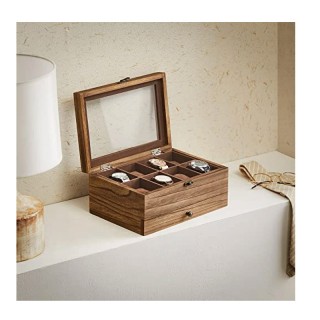 Ξύλινη Κοσμηματοθήκη - Μπιζουτιέρα με 8 Θέσεις για Ρολόγια και 1 Συ...