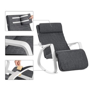 Ξύλινη Κουνιστή Πολυθρόνα με Ρυθμιζόμενο Υποπόδιο 67 x 115 x 91 cm ... Ξύλινη Κουνιστή Πολυθρόνα με Ρυθμιζόμενο Υποπόδιο 67 x 115 x 91 cm ...