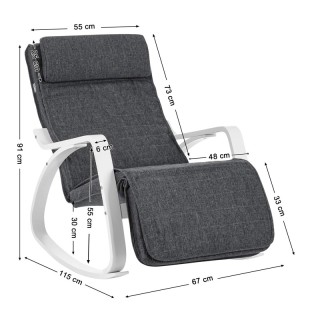 Ξύλινη Κουνιστή Πολυθρόνα με Ρυθμιζόμενο Υποπόδιο 67 x 115 x 91 cm ... Ξύλινη Κουνιστή Πολυθρόνα με Ρυθμιζόμενο Υποπόδιο 67 x 115 x 91 cm ...