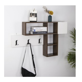 Ξύλινη Κρεμάστρα Τοίχου με 9 Γάντζους και 4 Ράφια 99.5 x 15 x 61 cm... Ξύλινη Κρεμάστρα Τοίχου με 9 Γάντζους και 4 Ράφια 99.5 x 15 x 61 cm...