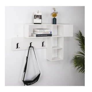 Ξύλινη Κρεμάστρα Τοίχου με 9 Γάντζους και 4 Ράφια 99.5 x 15 x 61 cm... Ξύλινη Κρεμάστρα Τοίχου με 9 Γάντζους και 4 Ράφια 99.5 x 15 x 61 cm...