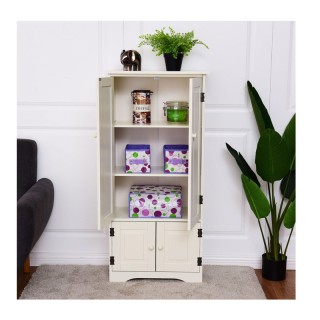 Ξύλινη Ντουλάπα Κουζίνας 59 x 31 x 123 cm Costway JZ10009WH