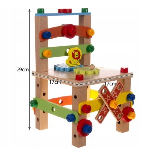 Ξύλινη Παιδική Εκπαιδευτική Πολυλειτουργική Καρέκλα 29 x 17 x 17 cm...