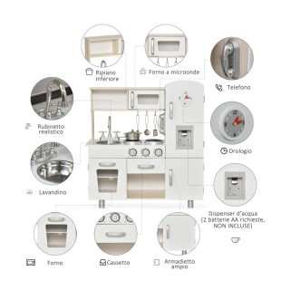Ξύλινη Παιδική Κουζίνα με Αξεσουάρ 74 x 30 x 81 cm HOMCOM 350-082 Ξύλινη Παιδική Κουζίνα με Αξεσουάρ 74 x 30 x 81 cm HOMCOM 350-082