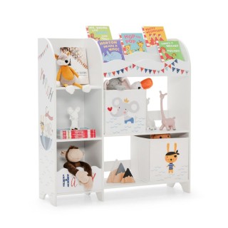 Ξύλινη Παιδική Ραφιέρα με 5 Διαμερίσματα και 2 Υφασμάτινα Κουτιά 93... Ξύλινη Παιδική Ραφιέρα με 5 Διαμερίσματα και 2 Υφασμάτινα Κουτιά 93...