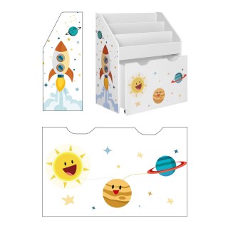 Ξύλινη Παιδική Βιβλιοθήκη 62.5 x 29.5 x 70 cm Songmics GKR41WT