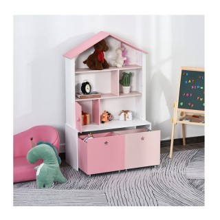 Ξύλινη Παιδική Βιβλιοθήκη με 4 Ράφια και 2 Αφαιρούμενα Συρτάρια 80 ... Ξύλινη Παιδική Βιβλιοθήκη με 4 Ράφια και 2 Αφαιρούμενα Συρτάρια 80 ...