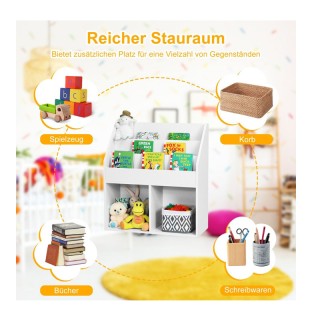 Ξύλινη Παιδική Βιβλιοθήκη με 5 Ράφια 70 x 30 x 80 cm Costway JZ10150WH Ξύλινη Παιδική Βιβλιοθήκη με 5 Ράφια 70 x 30 x 80 cm Costway JZ10150WH