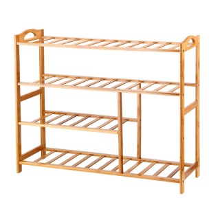 Ξύλινη Παπουτσοθήκη από Μπαμπού με 4 Ράφια 80 x 26 x 69 cm Bakaji 0...