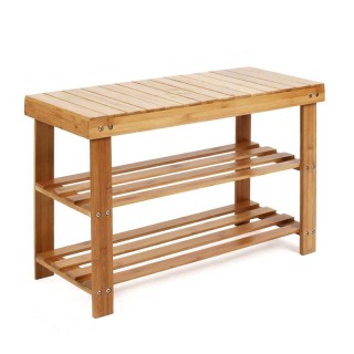 Ξύλινη Παπουτσοθήκη από Μπαμπού με 2 Ράφια και Πάγκο 70 x 28 x 45 c... Ξύλινη Παπουτσοθήκη από Μπαμπού με 2 Ράφια και Πάγκο 70 x 28 x 45 c...