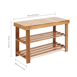 Ξύλινη Παπουτσοθήκη από Μπαμπού με 2 Ράφια και Πάγκο 70 x 28 x 45 c... Ξύλινη Παπουτσοθήκη από Μπαμπού με 2 Ράφια και Πάγκο 70 x 28 x 45 c...
