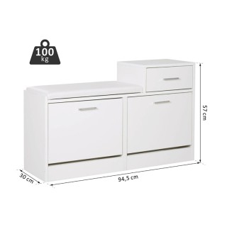 Ξύλινη Παπουτσοθήκη με 2 Διαμερίσματα Κάθισμα και 1 Συρτάρι 94.5 x ... Ξύλινη Παπουτσοθήκη με 2 Διαμερίσματα Κάθισμα και 1 Συρτάρι 94.5 x ...