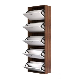 Ξύλινη Παπουτσοθήκη με 5 Διαμερίσματα 60 x 28 x 189 cm HOMCOM 833-326 Ξύλινη Παπουτσοθήκη με 5 Διαμερίσματα 60 x 28 x 189 cm HOMCOM 833-326