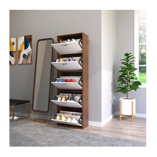 Ξύλινη Παπουτσοθήκη με 5 Διαμερίσματα 60 x 28 x 189 cm HOMCOM 833-326 Ξύλινη Παπουτσοθήκη με 5 Διαμερίσματα 60 x 28 x 189 cm HOMCOM 833-326