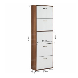 Ξύλινη Παπουτσοθήκη με 5 Διαμερίσματα 60 x 28 x 189 cm HOMCOM 833-326 Ξύλινη Παπουτσοθήκη με 5 Διαμερίσματα 60 x 28 x 189 cm HOMCOM 833-326