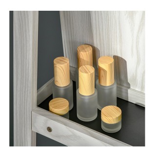 Ξύλινη Περιστρεφόμενη Κοσμηματοθήκη Μπιζουτιέρα με Καθρέπτη και 3 Ρ...