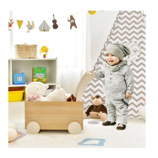 Ξύλινη Περπατούρα - Καρότσι 2 σε 1 58 x 34 x 51 cm Costway TP10117GR Ξύλινη Περπατούρα - Καρότσι 2 σε 1 58 x 34 x 51 cm Costway TP10117GR