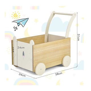 Ξύλινη Περπατούρα - Καρότσι 2 σε 1 58 x 34 x 51 cm Costway TP10117GR Ξύλινη Περπατούρα - Καρότσι 2 σε 1 58 x 34 x 51 cm Costway TP10117GR