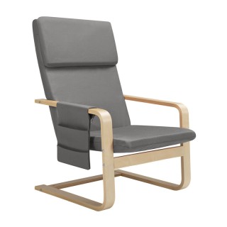 Ξύλινη Πολυθρόνα 67 x 85 x 96 cm Χρώματος Γκρι Bakaji 02839263 Ξύλινη Πολυθρόνα 67 x 85 x 96 cm Χρώματος Γκρι Bakaji 02839263