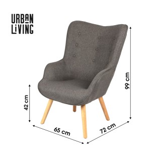 Ξύλινη Πολυθρόνα με Υφασμάτινη Ταπετσαρία 65 x 72 x 99 cm Urban Liv... Ξύλινη Πολυθρόνα με Υφασμάτινη Ταπετσαρία 65 x 72 x 99 cm Urban Liv...