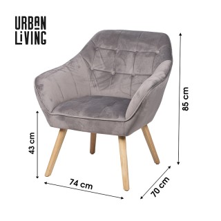 Ξύλινη Πολυθρόνα 74 x 70 x 85 cm Χρώματος Γκρι Urban Living 152048 Ξύλινη Πολυθρόνα 74 x 70 x 85 cm Χρώματος Γκρι Urban Living 152048