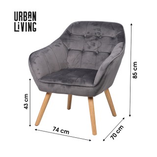 Ξύλινη Πολυθρόνα 74 x 70 x 85 cm Χρώματος Σκούρο Γκρι Urban Living ... Ξύλινη Πολυθρόνα 74 x 70 x 85 cm Χρώματος Σκούρο Γκρι Urban Living ...