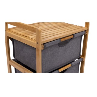 Ξύλινη Ραφιέρα Μπάνιου από Μπαμπού με 3 Υφασμάτινα Συρτάρια 44 x 34... Ξύλινη Ραφιέρα Μπάνιου από Μπαμπού με 3 Υφασμάτινα Συρτάρια 44 x 34...