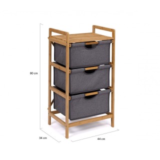 Ξύλινη Ραφιέρα Μπάνιου από Μπαμπού με 3 Υφασμάτινα Συρτάρια 44 x 34... Ξύλινη Ραφιέρα Μπάνιου από Μπαμπού με 3 Υφασμάτινα Συρτάρια 44 x 34...