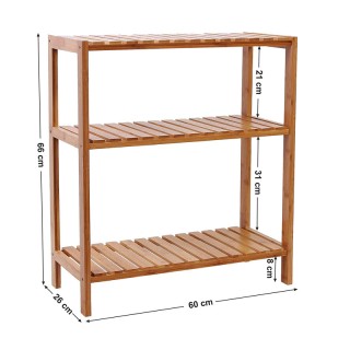 Ξύλινη Ραφιέρα Μπάνιου από Μπαμπού με 3 Ράφια 60 x 26 x 66 cm Songm... Ξύλινη Ραφιέρα Μπάνιου από Μπαμπού με 3 Ράφια 60 x 26 x 66 cm Songm...