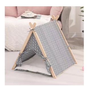 Ξύλινη Σκηνή για Κατοικίδια 65 x 47 x 59 cm Χρώματος Γκρι Bakaji 02... Ξύλινη Σκηνή για Κατοικίδια 65 x 47 x 59 cm Χρώματος Γκρι Bakaji 02...