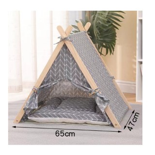 Ξύλινη Σκηνή για Κατοικίδια 65 x 47 x 59 cm Χρώματος Γκρι Bakaji 02... Ξύλινη Σκηνή για Κατοικίδια 65 x 47 x 59 cm Χρώματος Γκρι Bakaji 02...