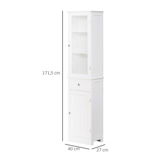 Ξύλινη Στήλη Μπάνιου με 1 Ντουλάπι και 3 Ράφια 40 x 27 x 171.5 cm K... Ξύλινη Στήλη Μπάνιου με 1 Ντουλάπι και 3 Ράφια 40 x 27 x 171.5 cm K...