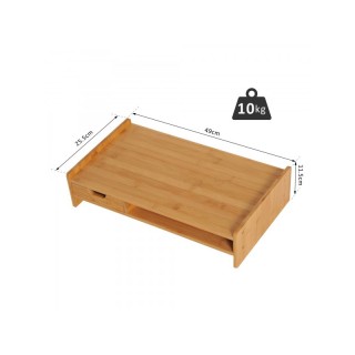 Ξύλινη Βάση από Μπαμπού για Οθόνη Υπολογιστή με 1 Συρτάρι 49 x 25.5...