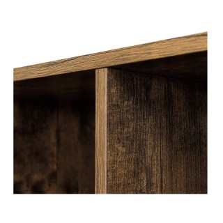 Ξύλινη Βιβλιοθήκη με 10 Ράφια 129.5 x 29 x 129.5 cm Χρώματος Σκούρο...