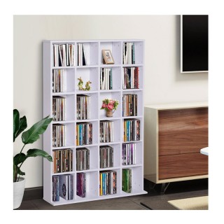 Ξύλινη Βιβλιοθήκη με 24 Ράφια 89 x 20 x 130.5 cm HOMCOM 831-040WT Ξύλινη Βιβλιοθήκη με 24 Ράφια 89 x 20 x 130.5 cm HOMCOM 831-040WT