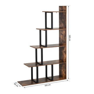 Ξύλινη Βιβλιοθήκη με 5 Ράφια 102 x 30 x 160 cm HOMCOM 836-146