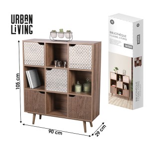 Ξύλινη Βιβλιοθήκη με 9 Ράφια 90 x 29 x 105 cm Baobab Urban Living 1...