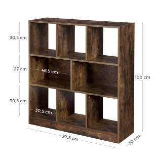 Ξύλινη Βιβλιοθήκη με 8 Ράφια 97.5 x 30 x 100 cm VASAGLE LBC52BX Ξύλινη Βιβλιοθήκη με 8 Ράφια 97.5 x 30 x 100 cm VASAGLE LBC52BX