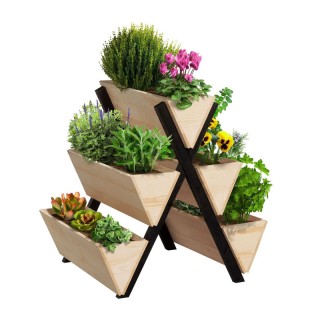 Ξύλινη Ζαρντινιέρα με 5 Διαμερίσματα 75 x 60 x 75 cm Cinco Jardikt ...