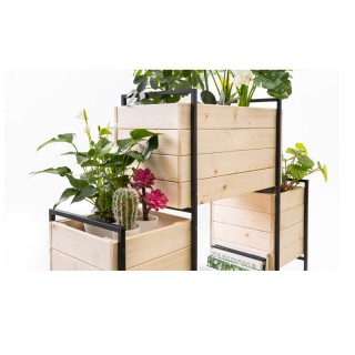 Ξύλινη Ζαρντινιέρα με Μεταλλική Βάση και 4 Θέσεις 117 x 31 x 103 cm... Ξύλινη Ζαρντινιέρα με Μεταλλική Βάση και 4 Θέσεις 117 x 31 x 103 cm...