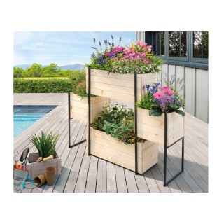 Ξύλινη Ζαρντινιέρα με Μεταλλική Βάση και 4 Θέσεις 117 x 31 x 103 cm... Ξύλινη Ζαρντινιέρα με Μεταλλική Βάση και 4 Θέσεις 117 x 31 x 103 cm...