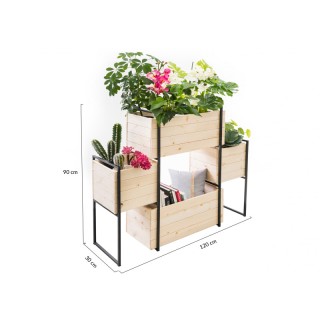 Ξύλινη Ζαρντινιέρα με Μεταλλική Βάση και 4 Θέσεις 117 x 31 x 103 cm... Ξύλινη Ζαρντινιέρα με Μεταλλική Βάση και 4 Θέσεις 117 x 31 x 103 cm...