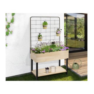 Ξύλινη Ζαρντινιέρα με Μεταλλικό Πλέγμα 80 x 40 x 140 cm Jardikt 100...